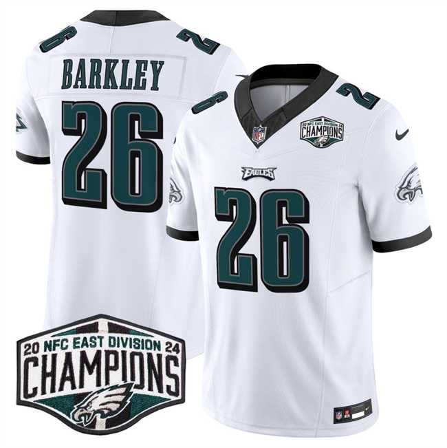 Men%27s Philadelphia Eagles #26 Saquon Barkley White 2024 NFC East Champions F.U.S.E. Vapor Untouchable Limited Stitched Jersey->philadelphia eagles->NFL Jersey